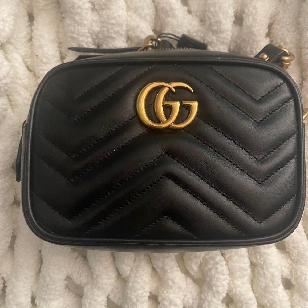 Black Quilted Leather Crossbody Bag